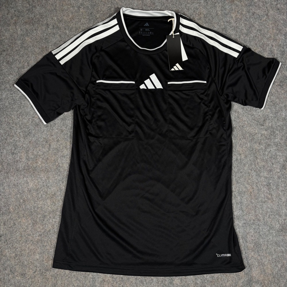 Adidas Referee 26 Jersey Mens M Black Climacool Soccer Official Shirt KF6642